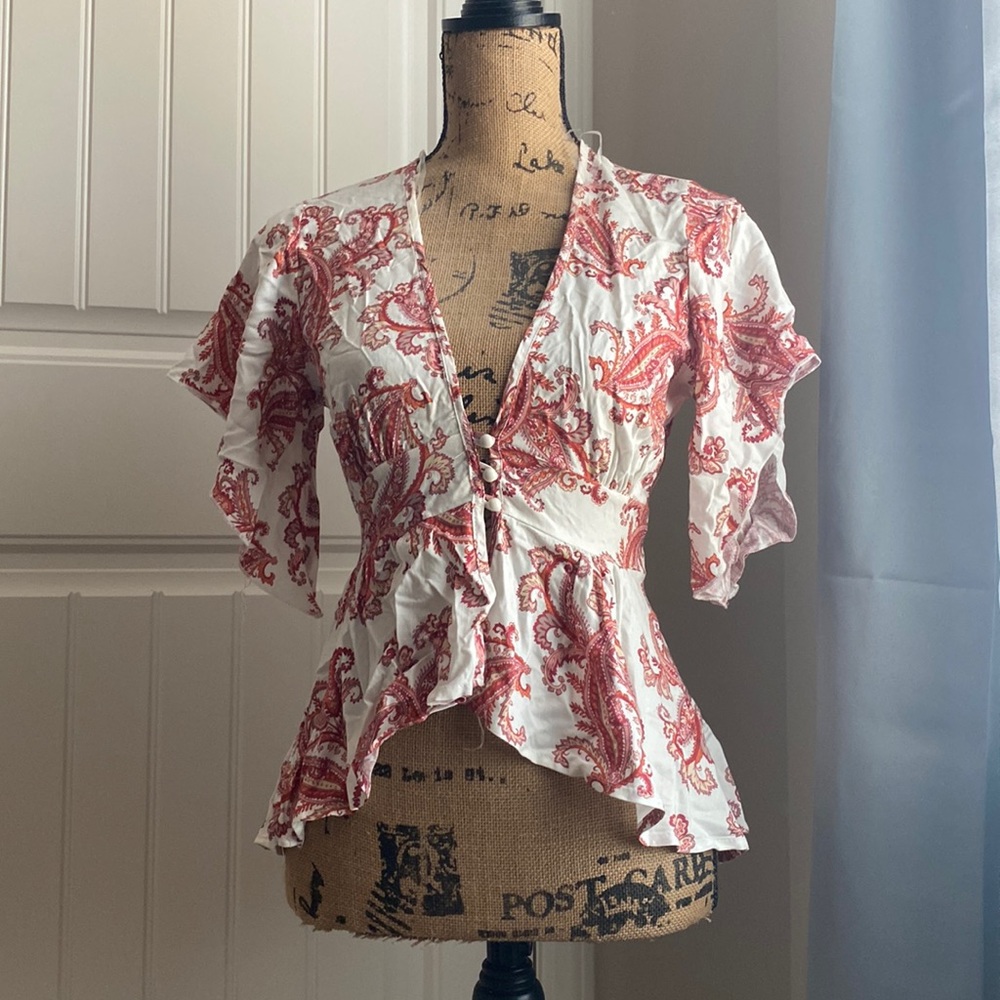 Charlotte Russe Paisley Top